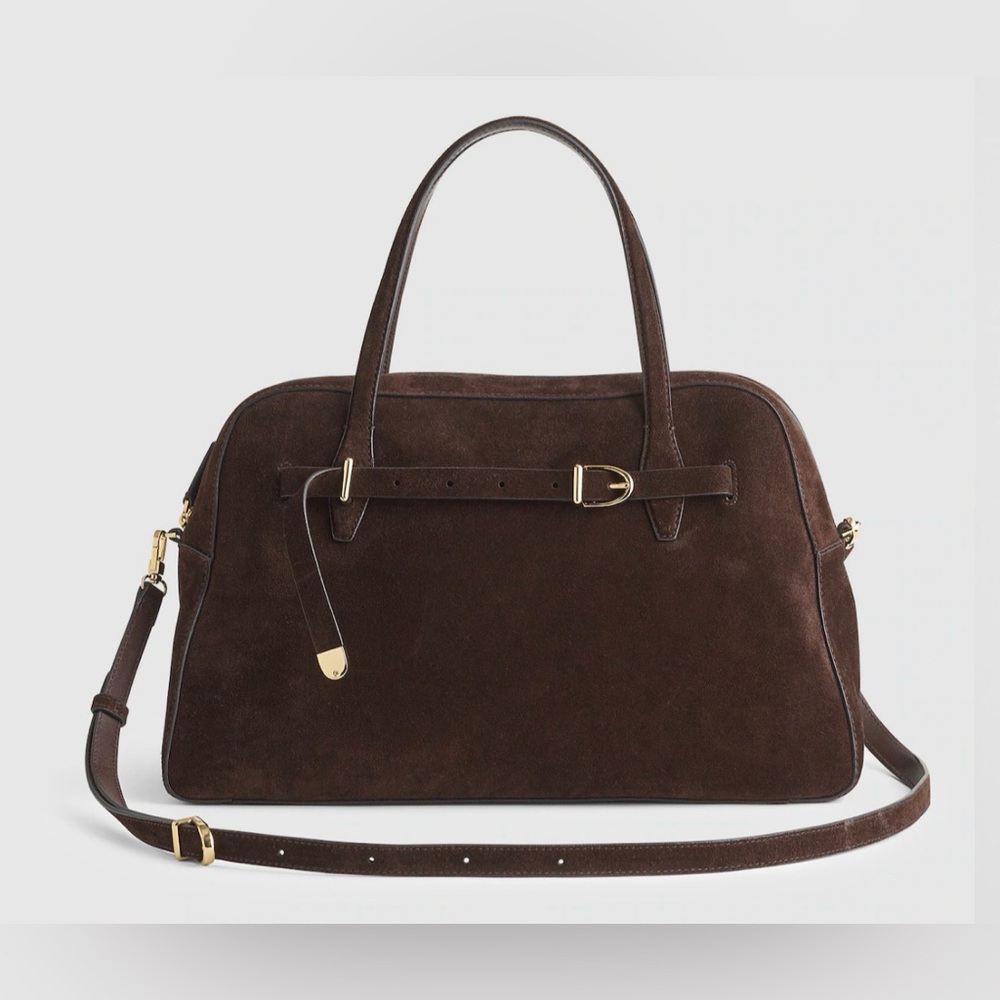 Madewell Elegant Brown Suede Handbag